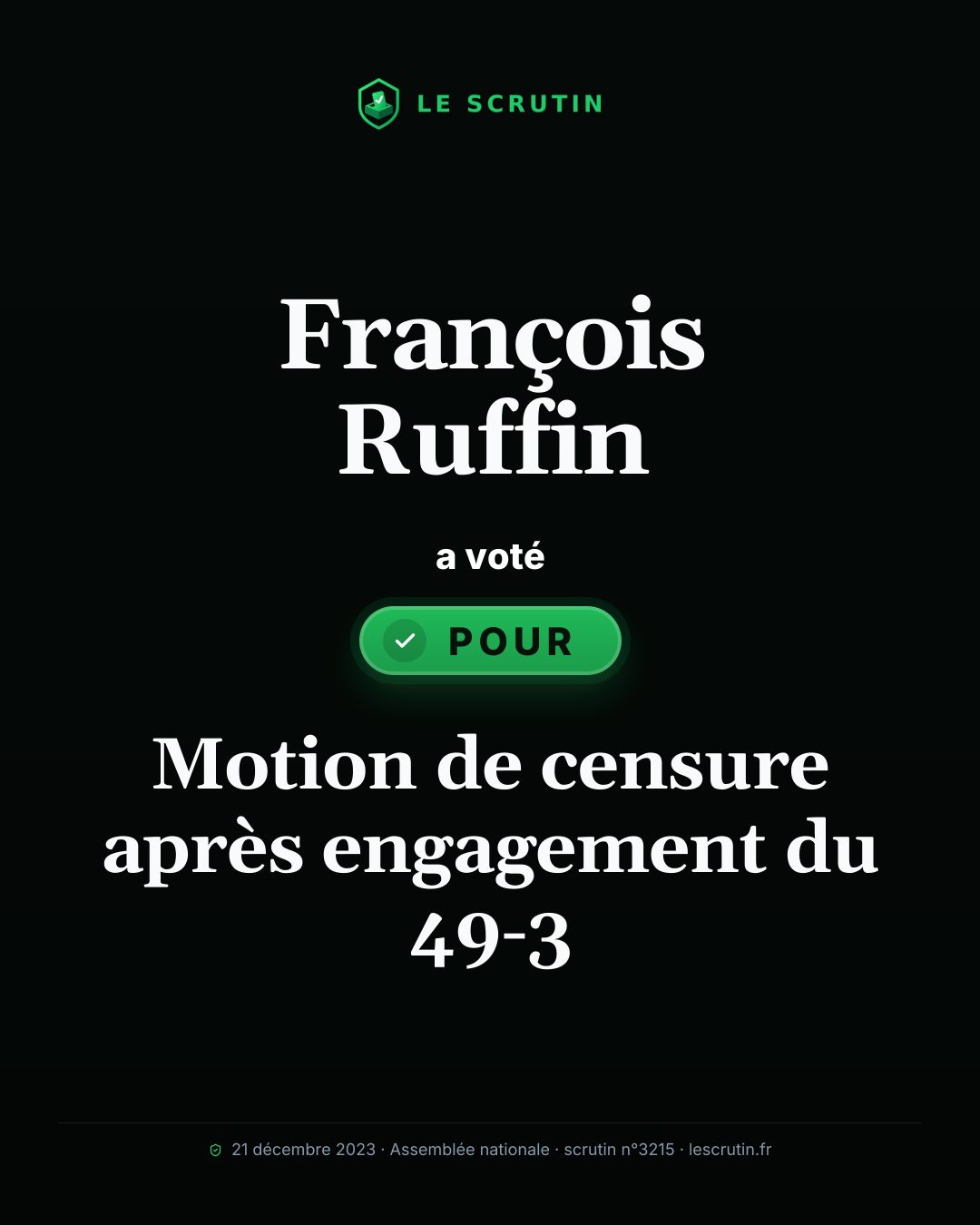 Visuel : Motion de censure après engagement du 49-3