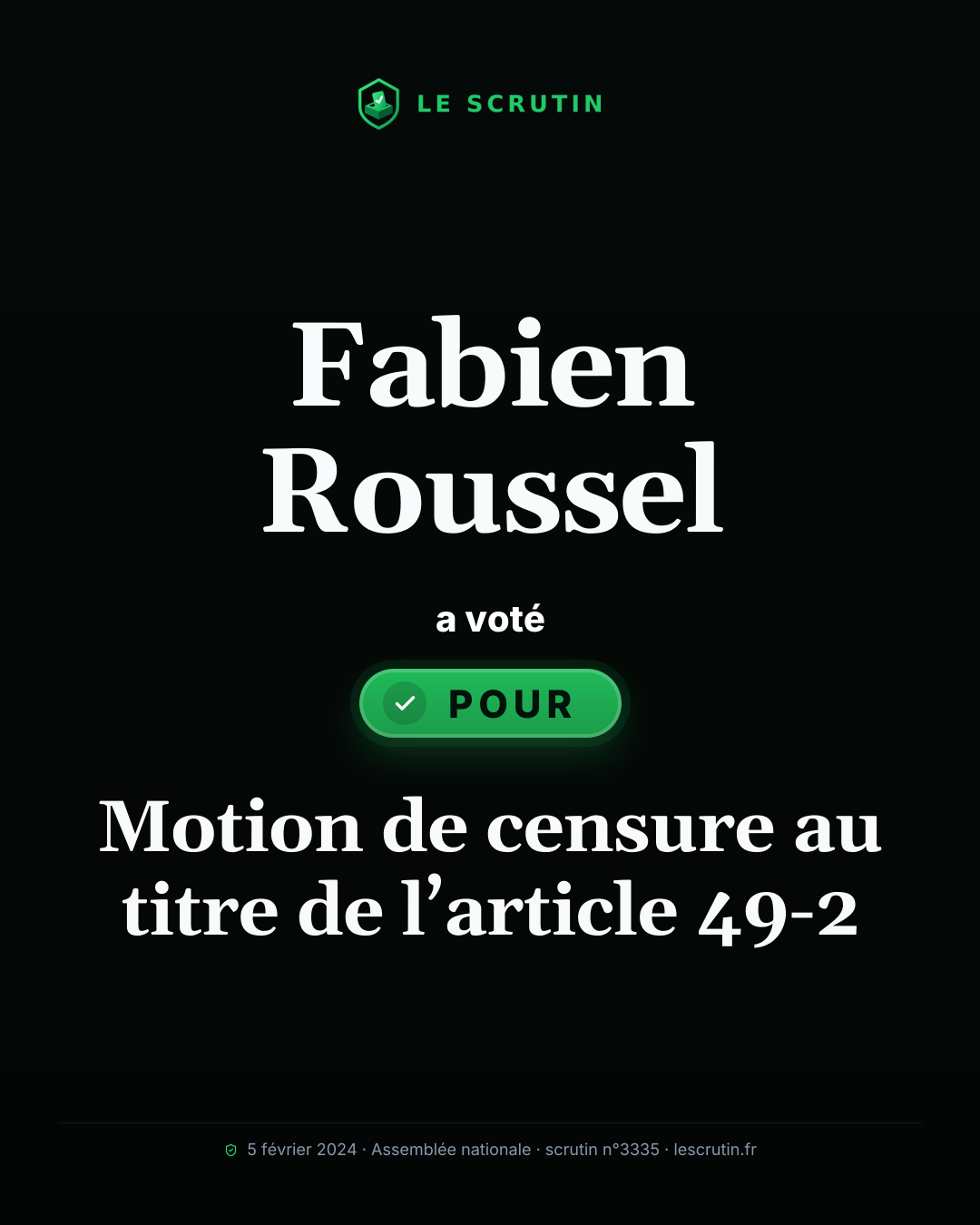 Visuel : Motion de censure au titre de l’article 49-2