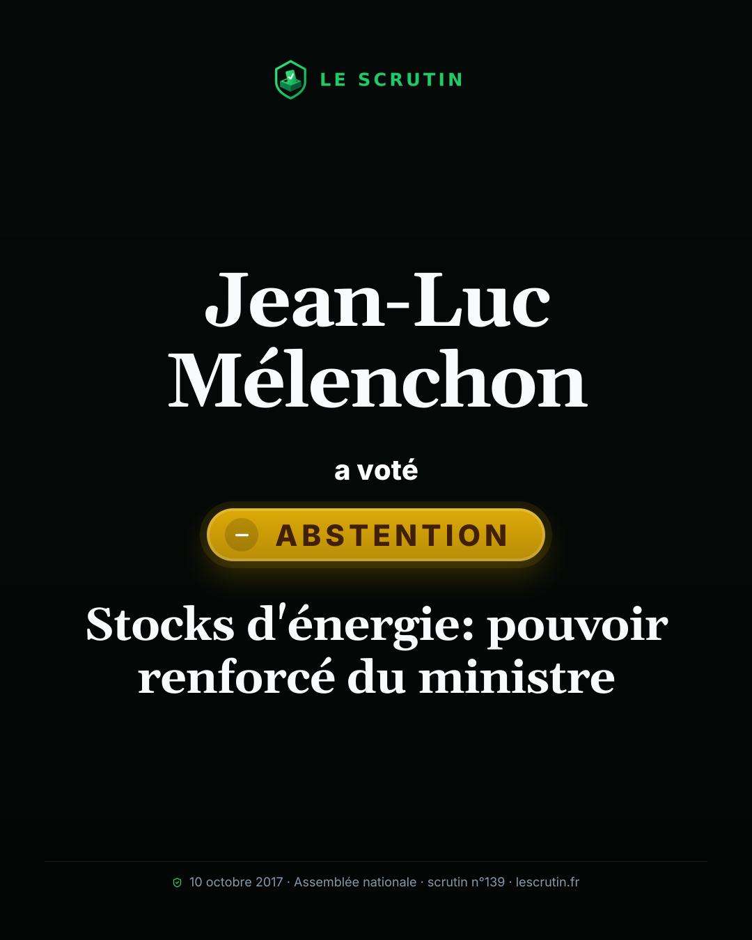 Visuel : Stocks d'énergie: pouvoir renforcé du ministre