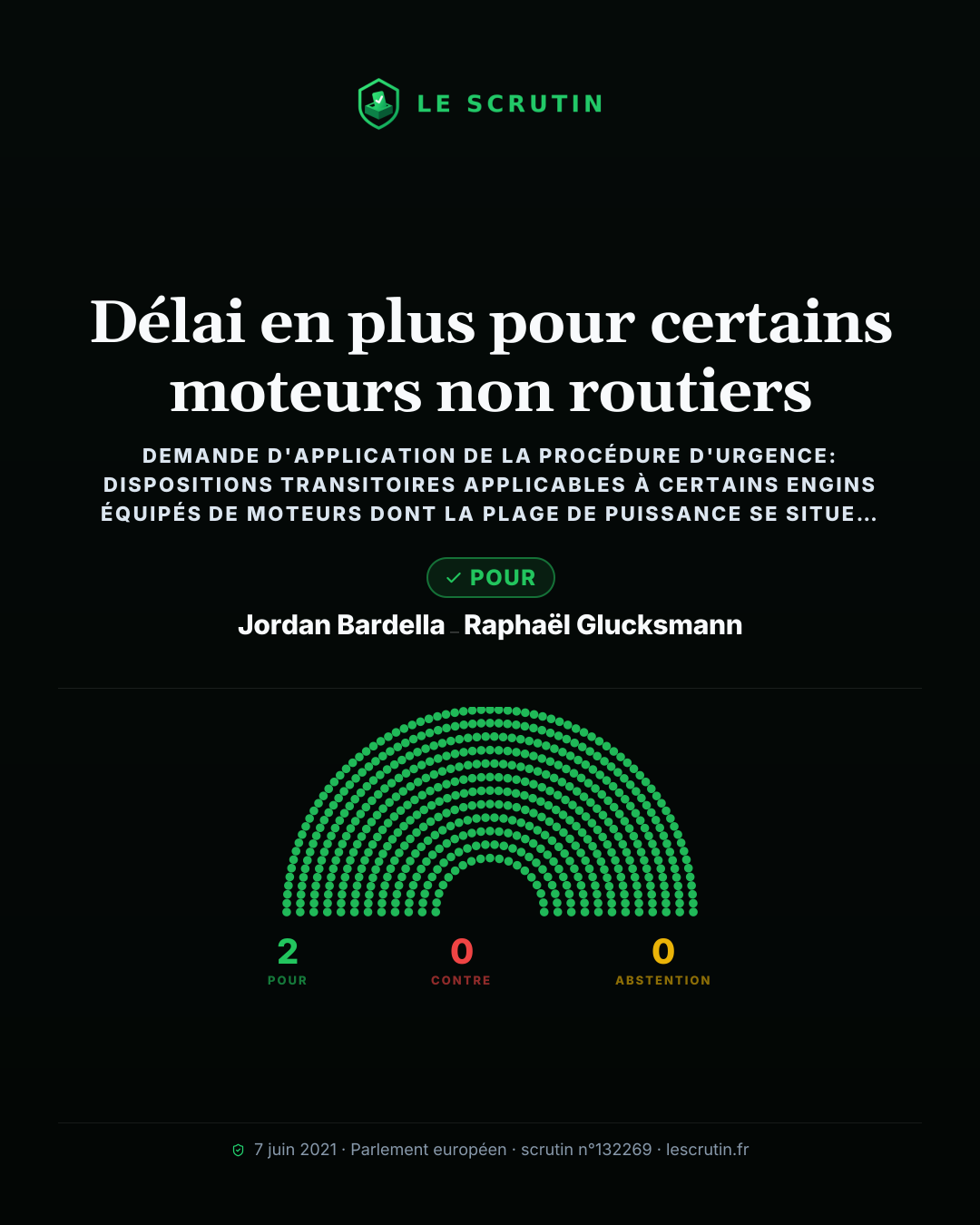 Visuel : Délai en plus pour certains moteurs non routiers