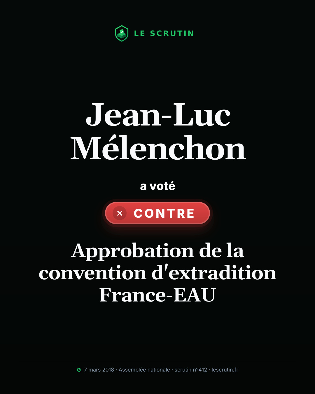 Visuel : Approbation de la convention d'extradition France-EAU