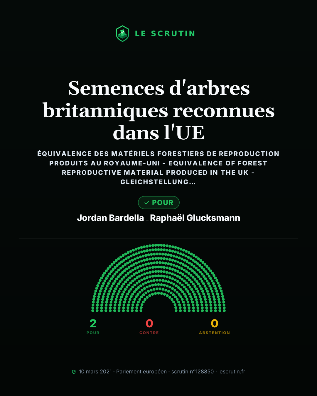 Visuel : Semences d'arbres britanniques reconnues dans l'UE