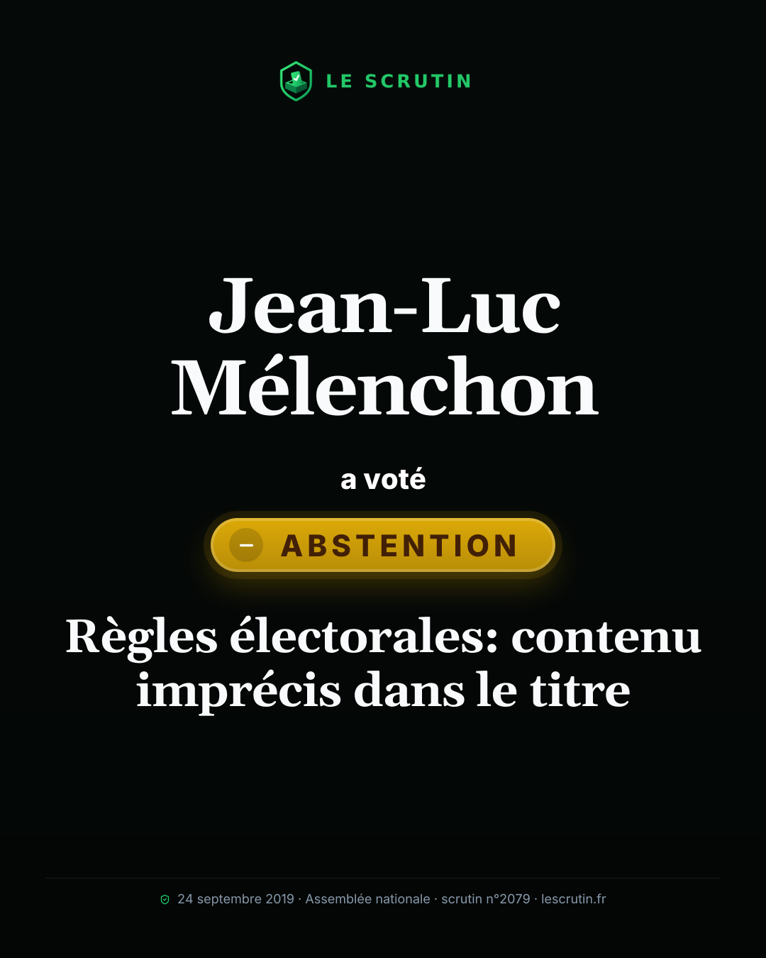 Visuel : Règles électorales: contenu imprécis dans le titre