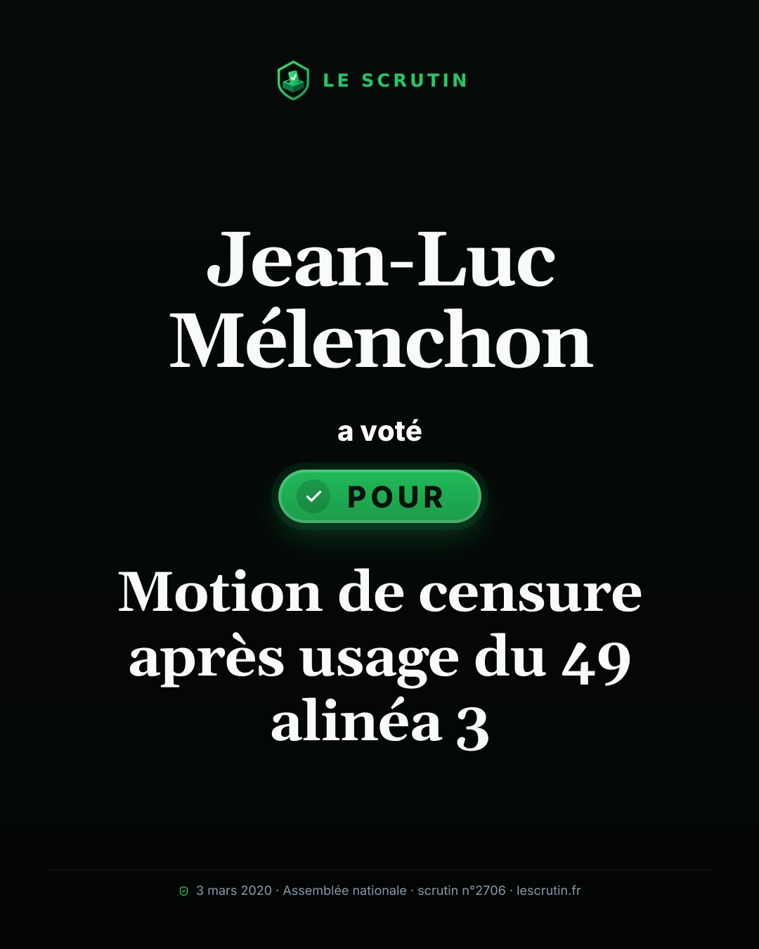 Visuel : Motion de censure après usage du 49 alinéa 3