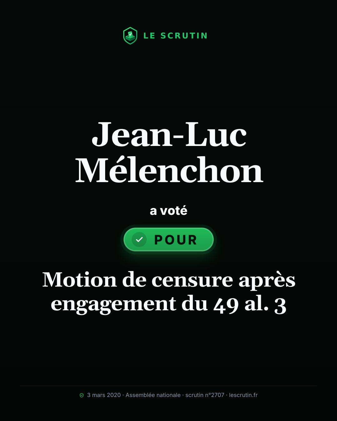 Visuel : Motion de censure après engagement du 49 al. 3