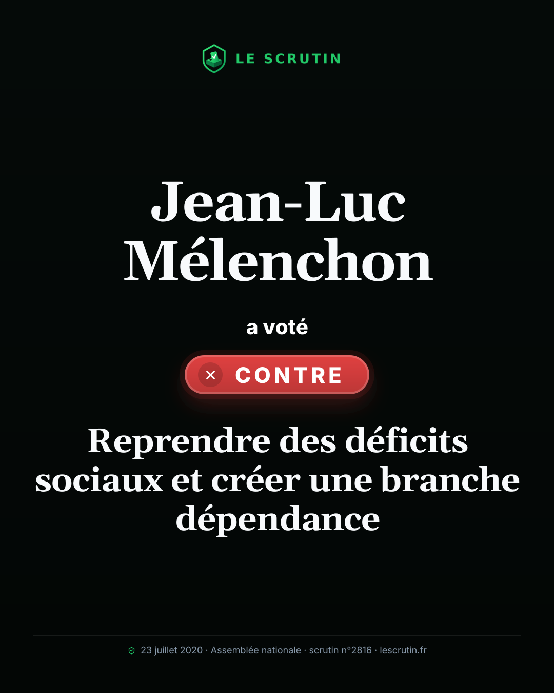Visuel : Reprendre des déficits sociaux et créer une branche dépendance