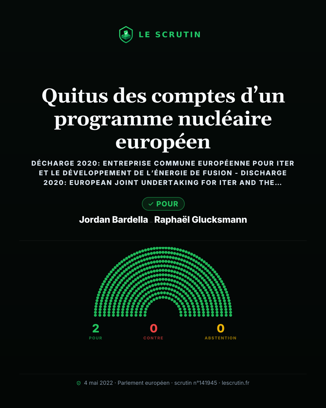 Visuel : Quitus des comptes d’un programme nucléaire européen