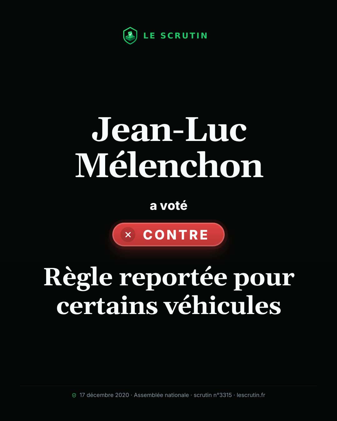 Visuel : Règle reportée pour certains véhicules