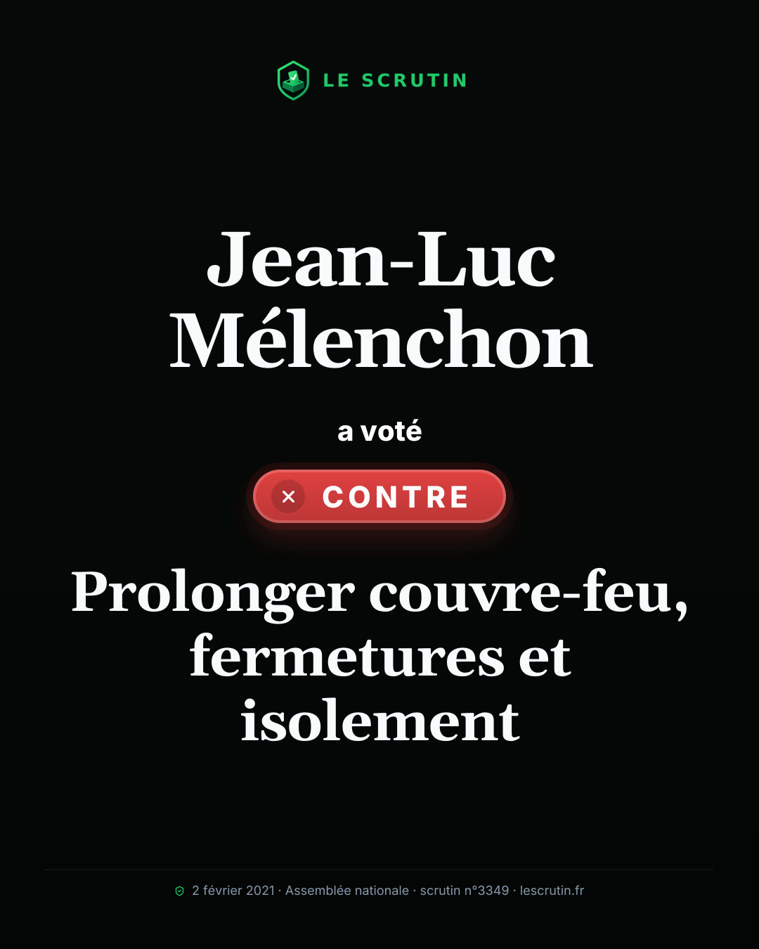 Visuel : Prolonger couvre-feu, fermetures et isolement