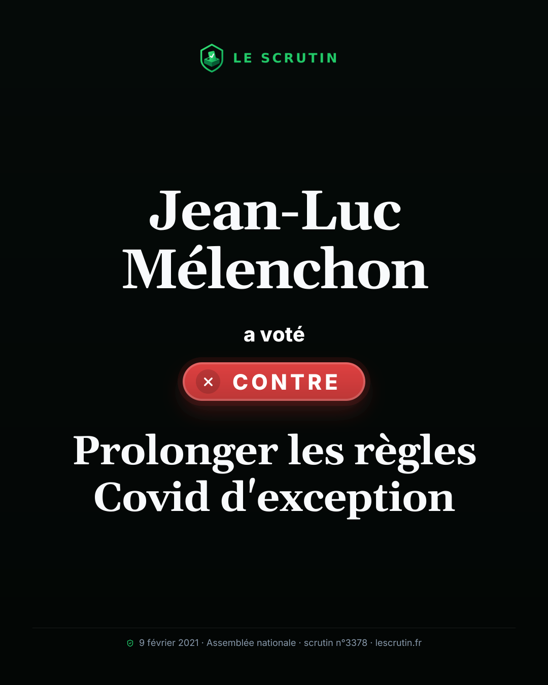 Visuel : Prolonger les règles Covid d'exception