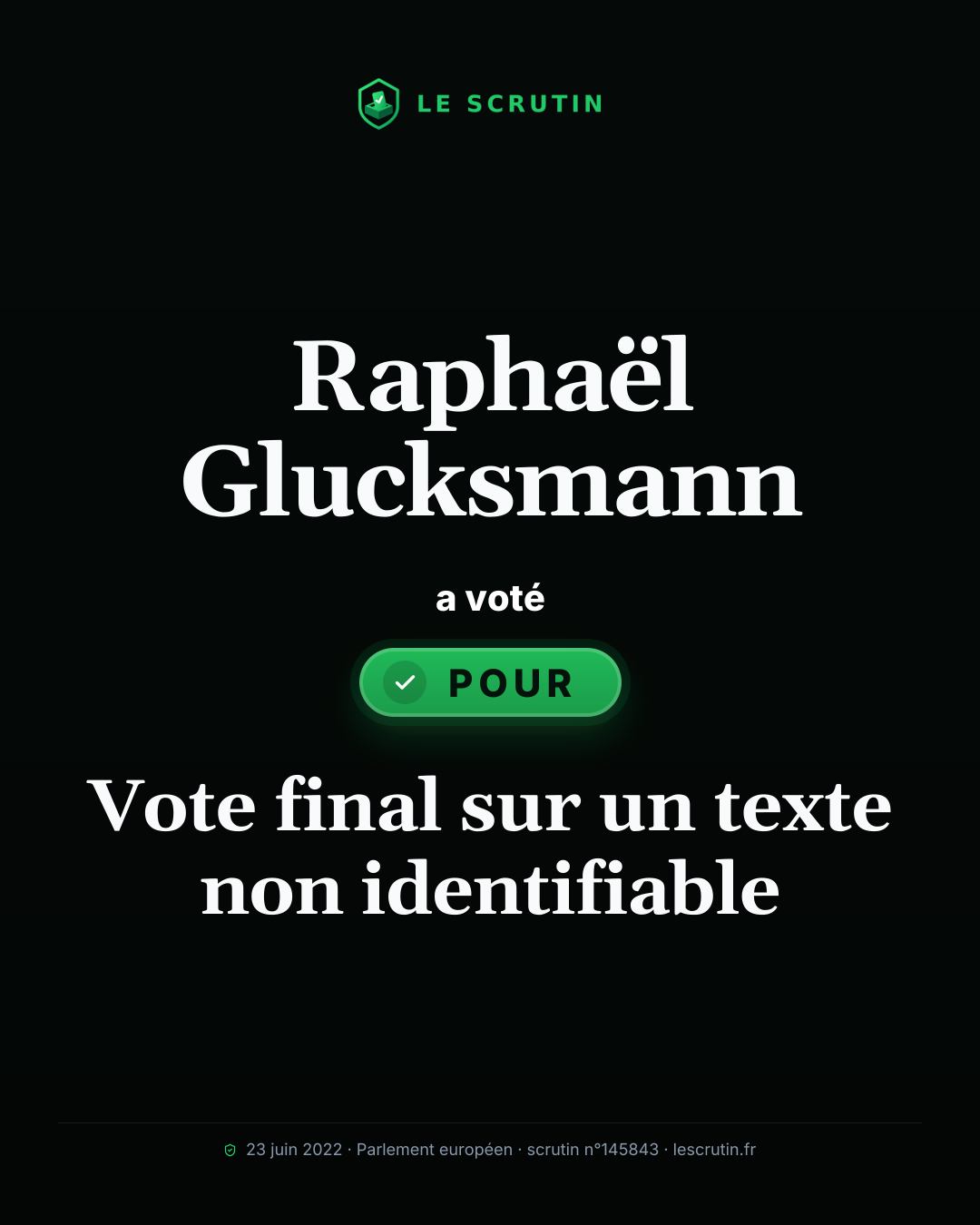 Visuel : Vote final sur un texte non identifiable