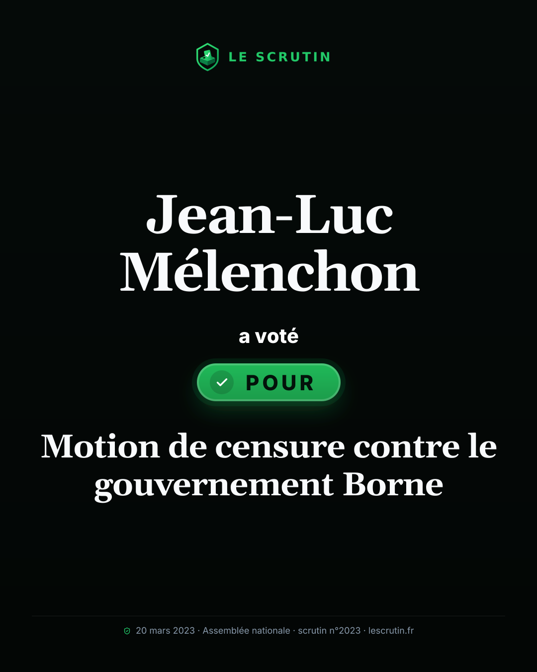 Visuel : Motion de censure contre le gouvernement Borne
