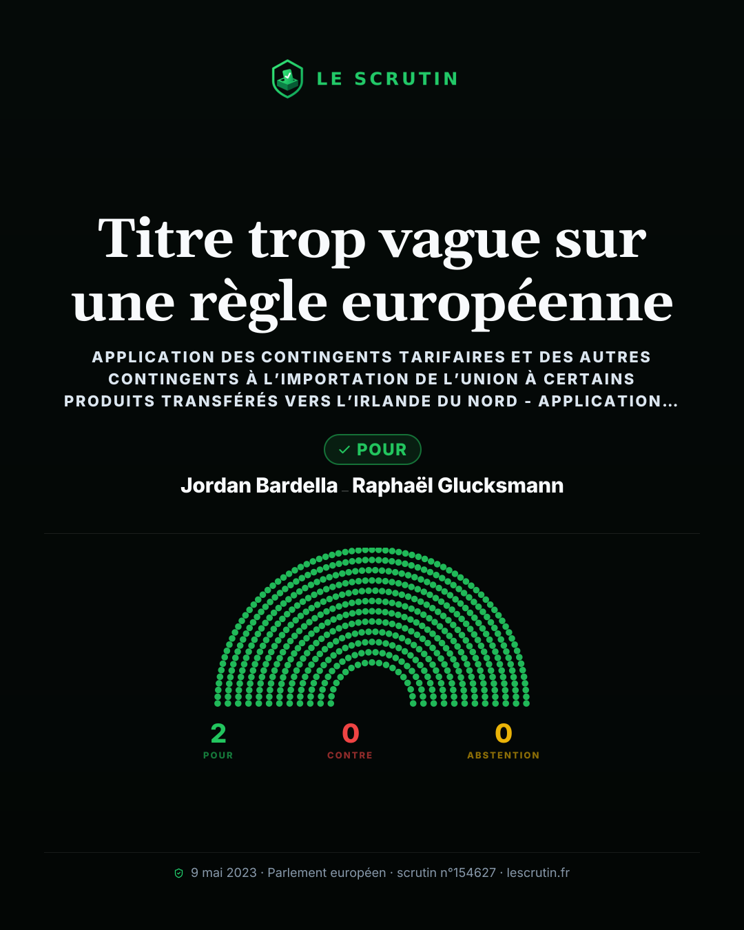 Visuel : Titre trop vague sur une règle européenne