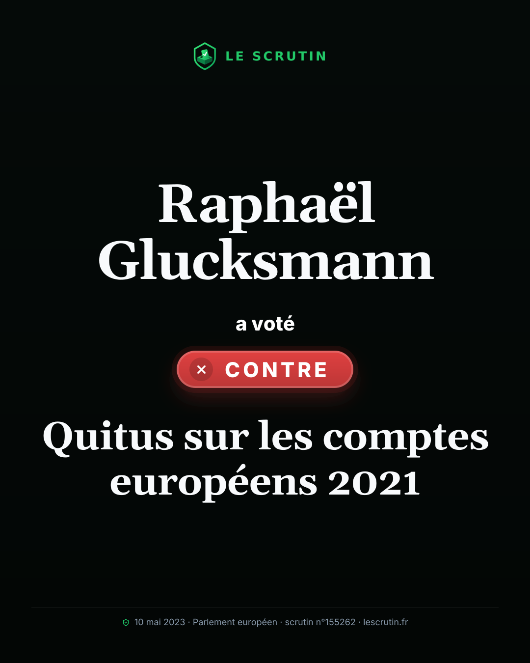 Visuel : Quitus sur les comptes européens 2021