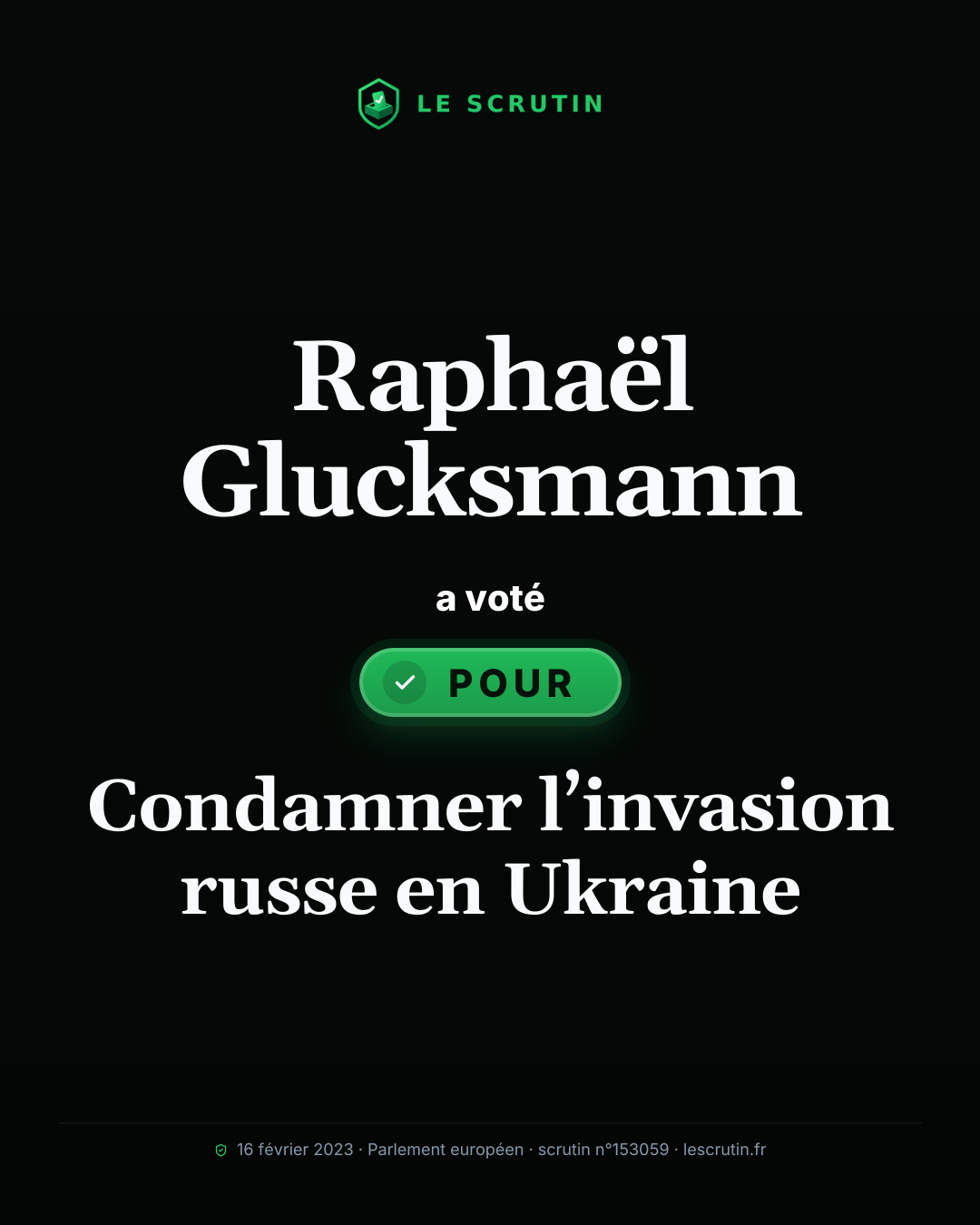 Visuel : Condamner l’invasion russe en Ukraine