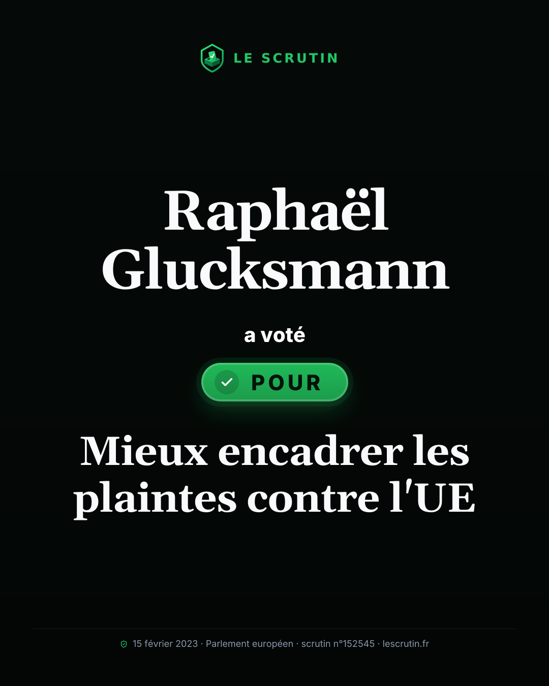 Visuel : Mieux encadrer les plaintes contre l'UE