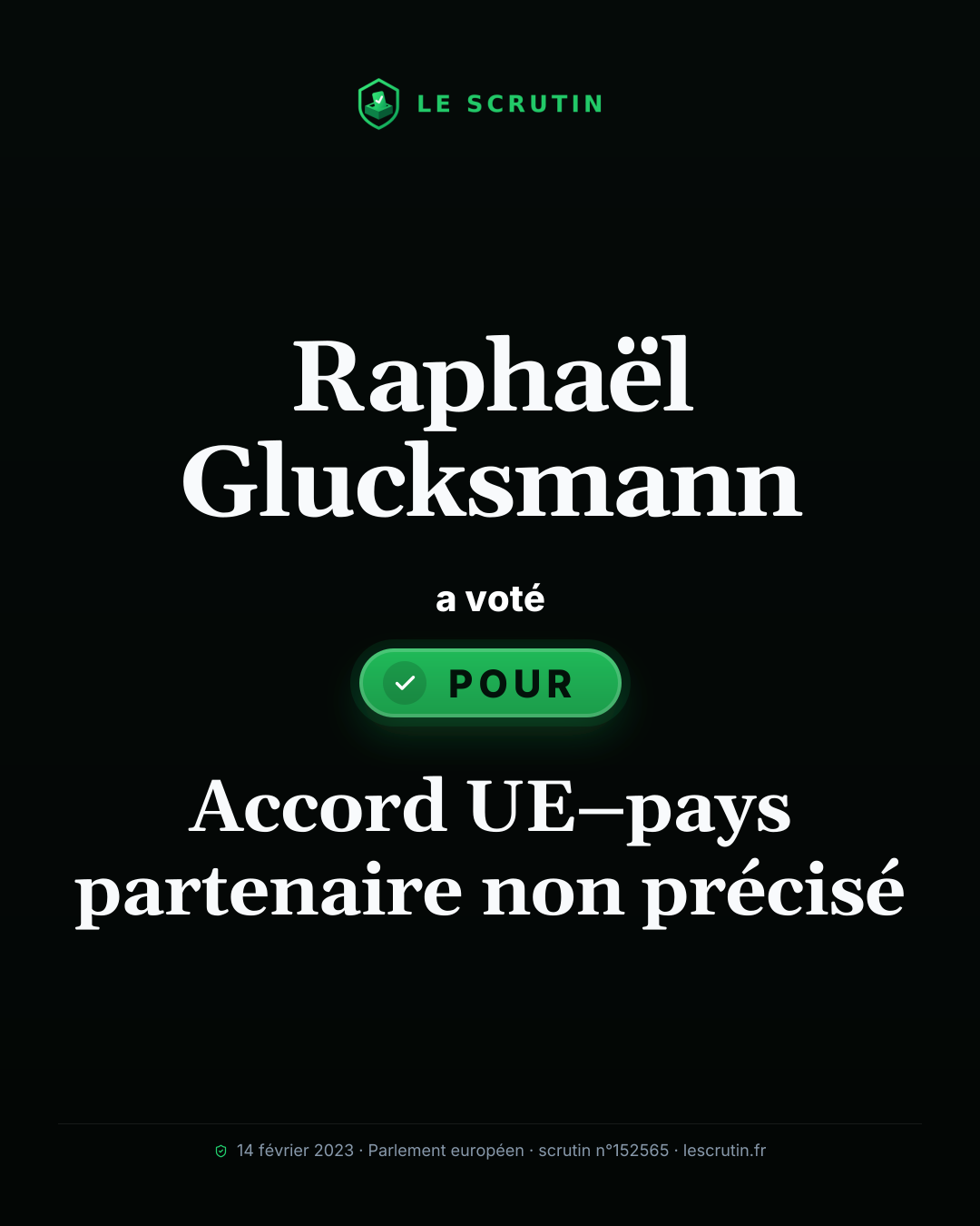 Visuel : Accord UE–pays partenaire non précisé
