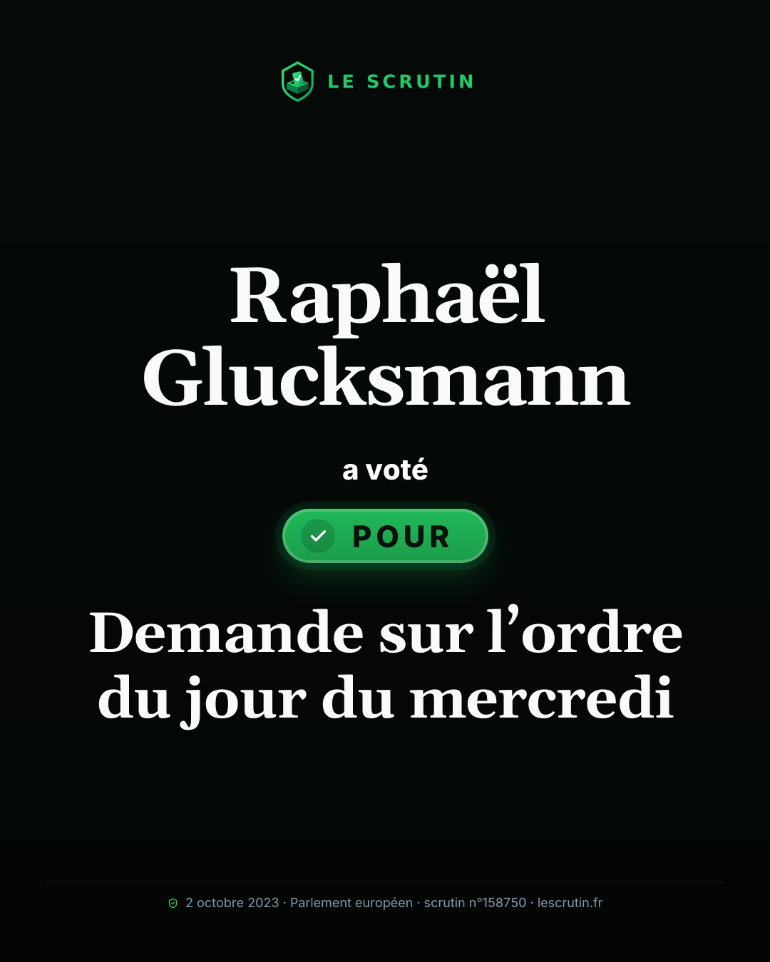 Visuel : Demande sur l’ordre du jour du mercredi