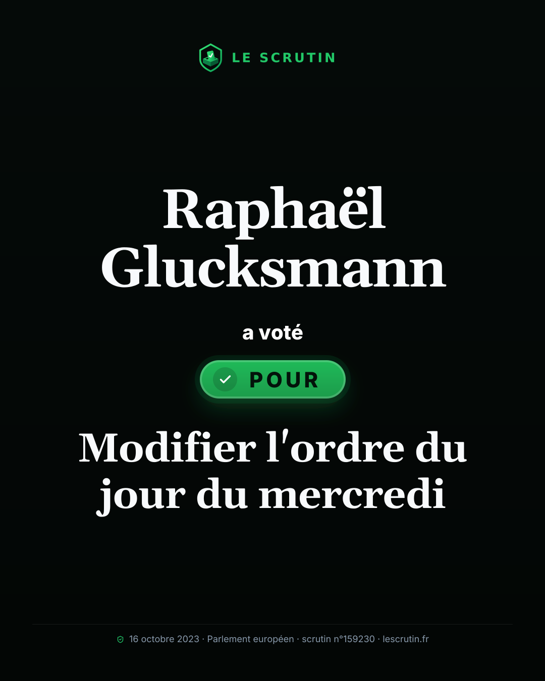 Visuel : Modifier l'ordre du jour du mercredi