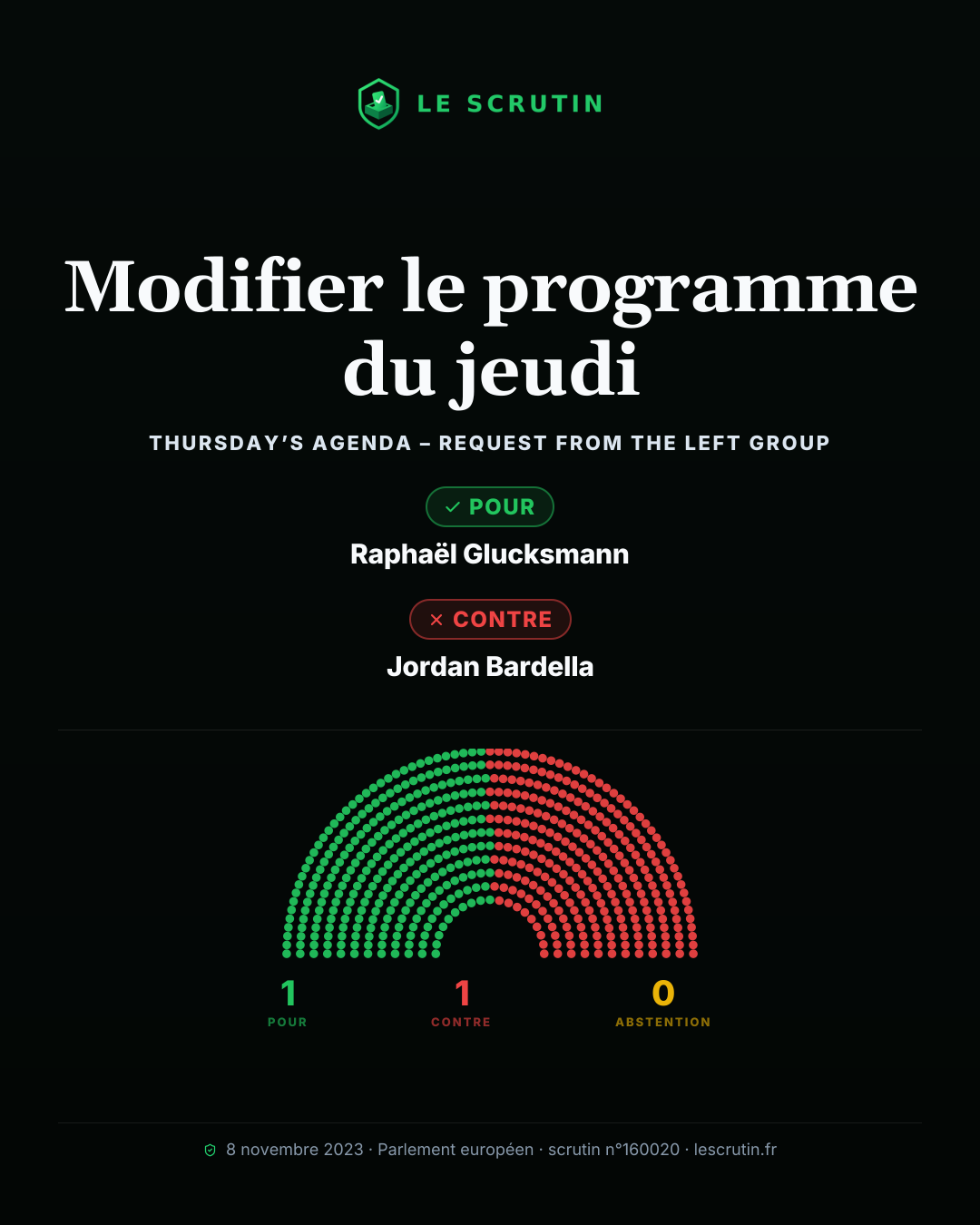 Visuel : Modifier le programme du jeudi