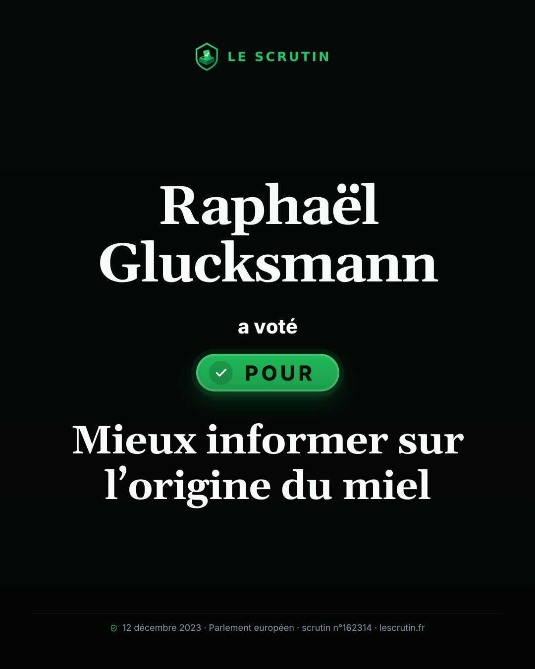Visuel : Mieux informer sur l’origine du miel
