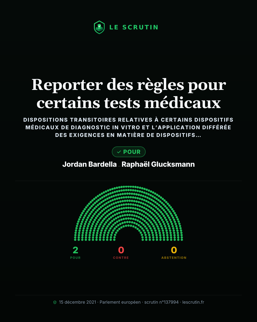 Visuel : Reporter des règles pour certains tests médicaux