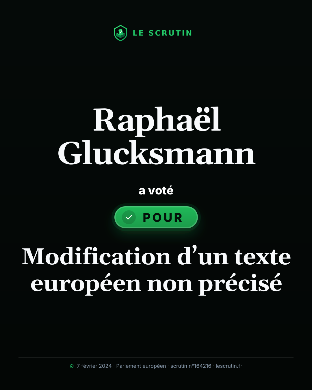 Visuel : Modification d’un texte européen non précisé