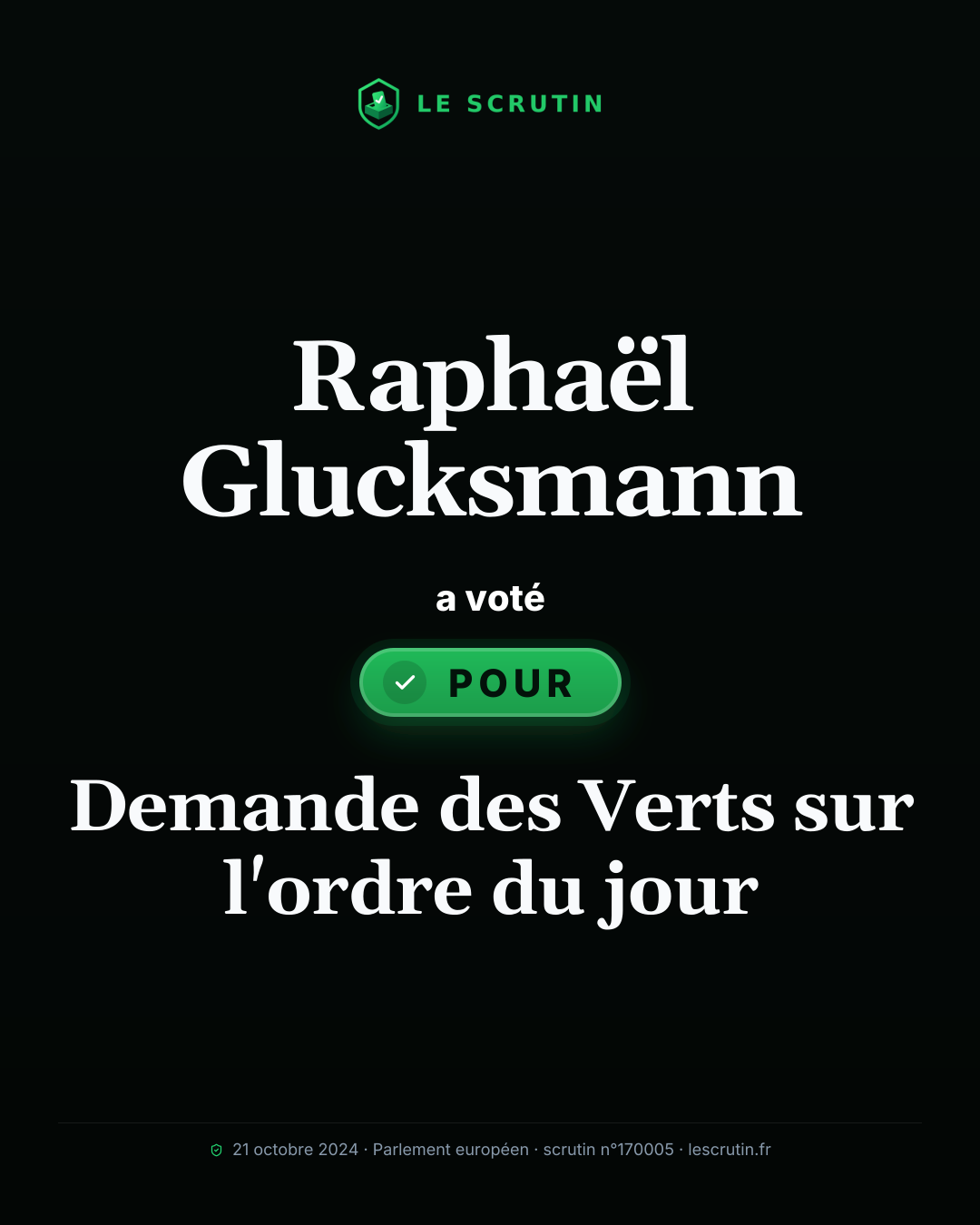 Visuel : Demande des Verts sur l'ordre du jour