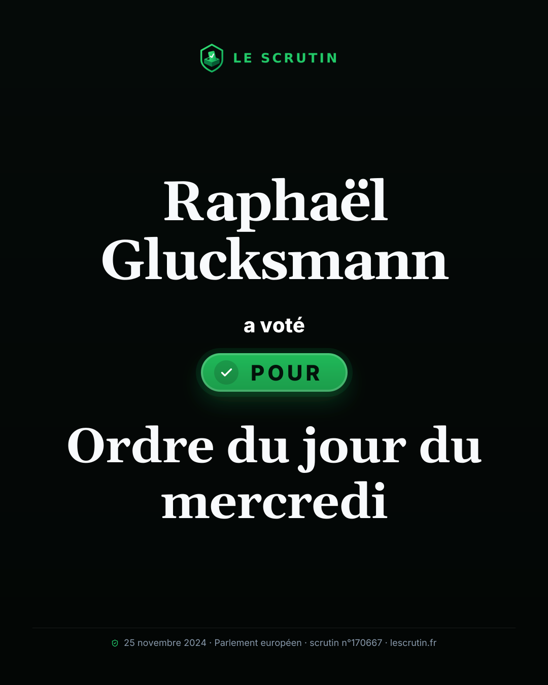 Visuel : Ordre du jour du mercredi