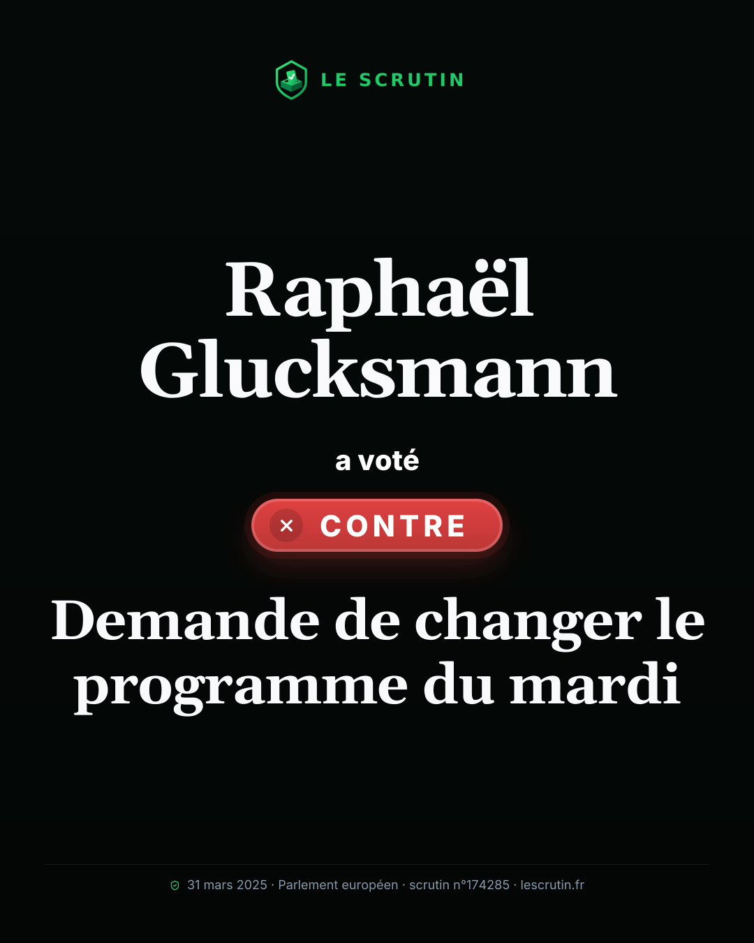 Visuel : Demande de changer le programme du mardi