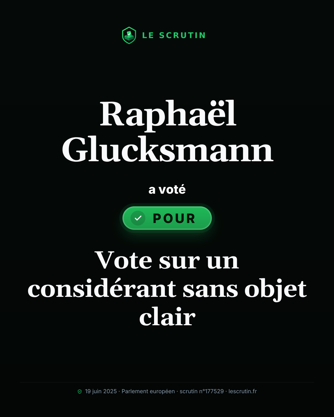 Visuel : Vote sur un considérant sans objet clair