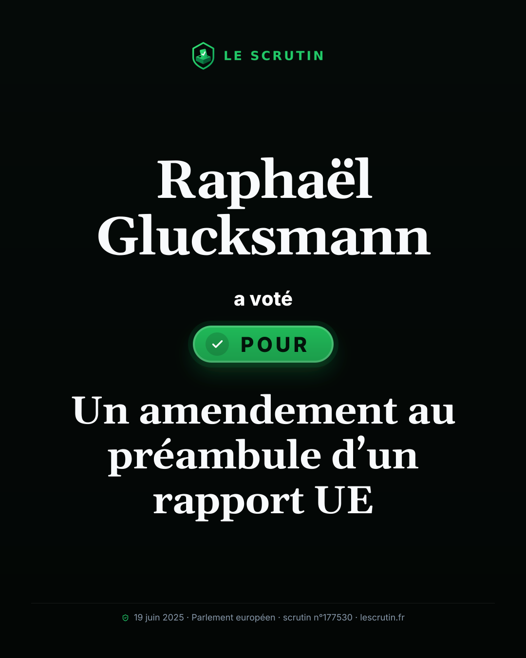 Visuel : Un amendement au préambule d’un rapport UE