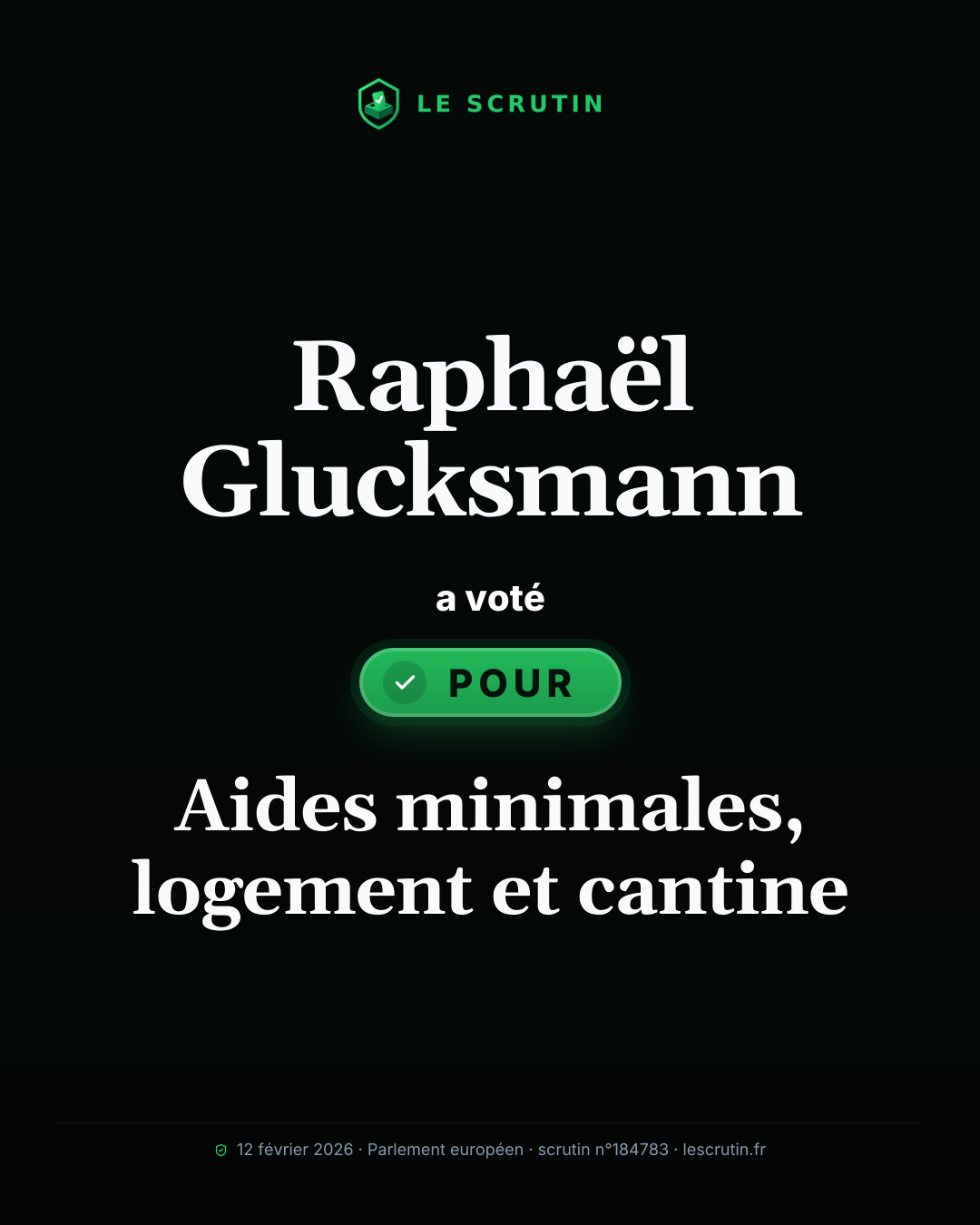 Visuel : Aides minimales, logement et cantine