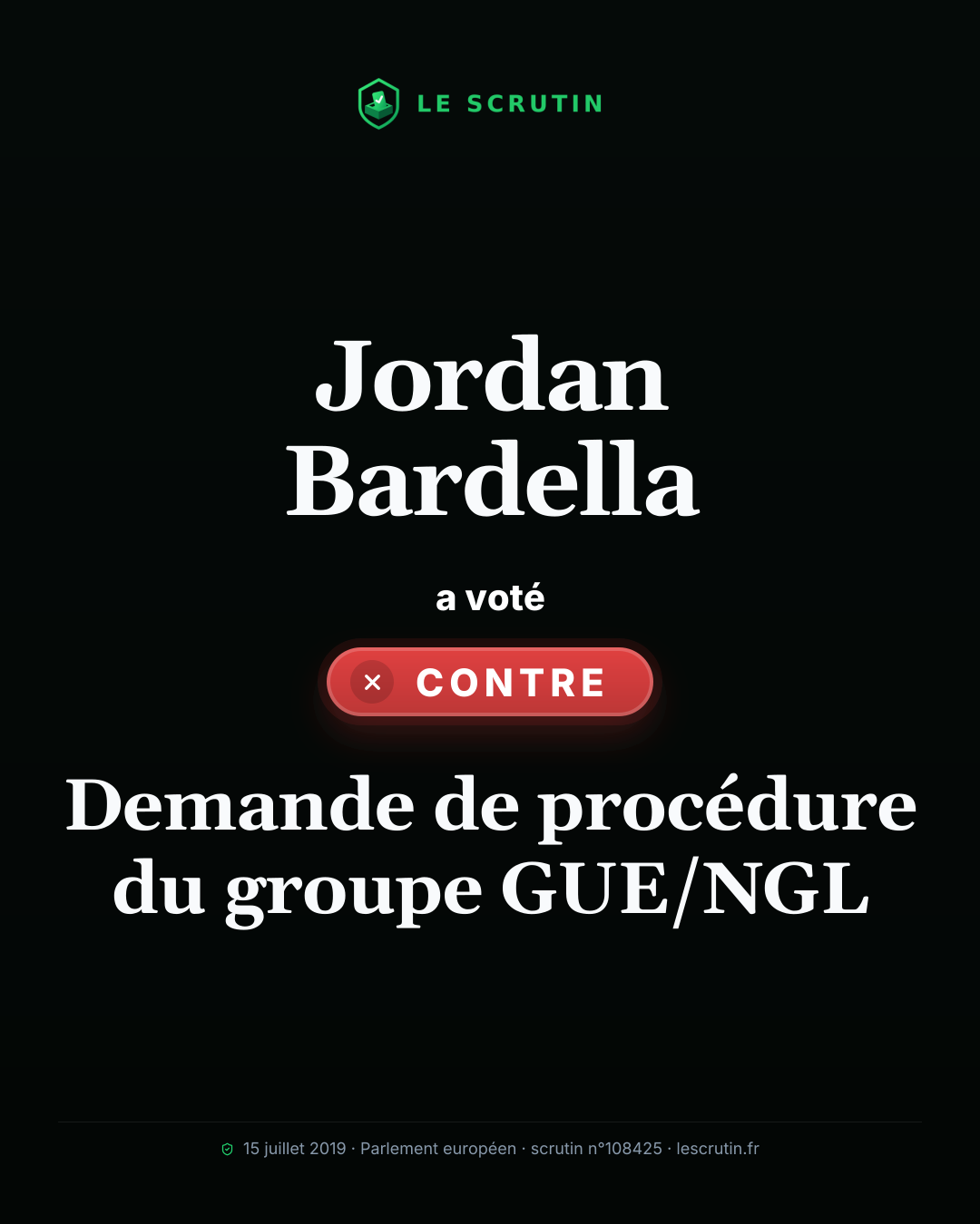 Visuel : Demande de procédure du groupe GUE/NGL