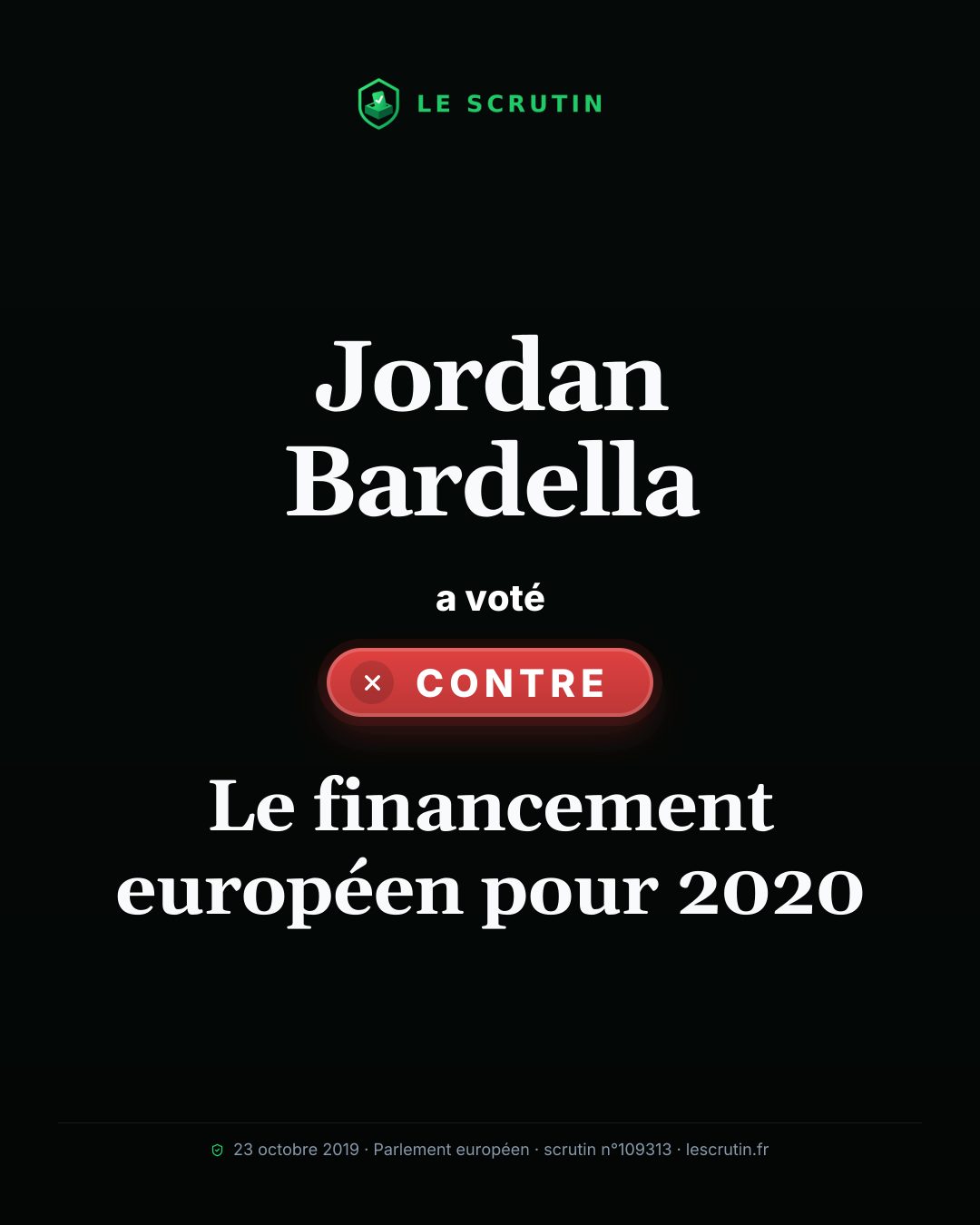 Visuel : Le financement européen pour 2020