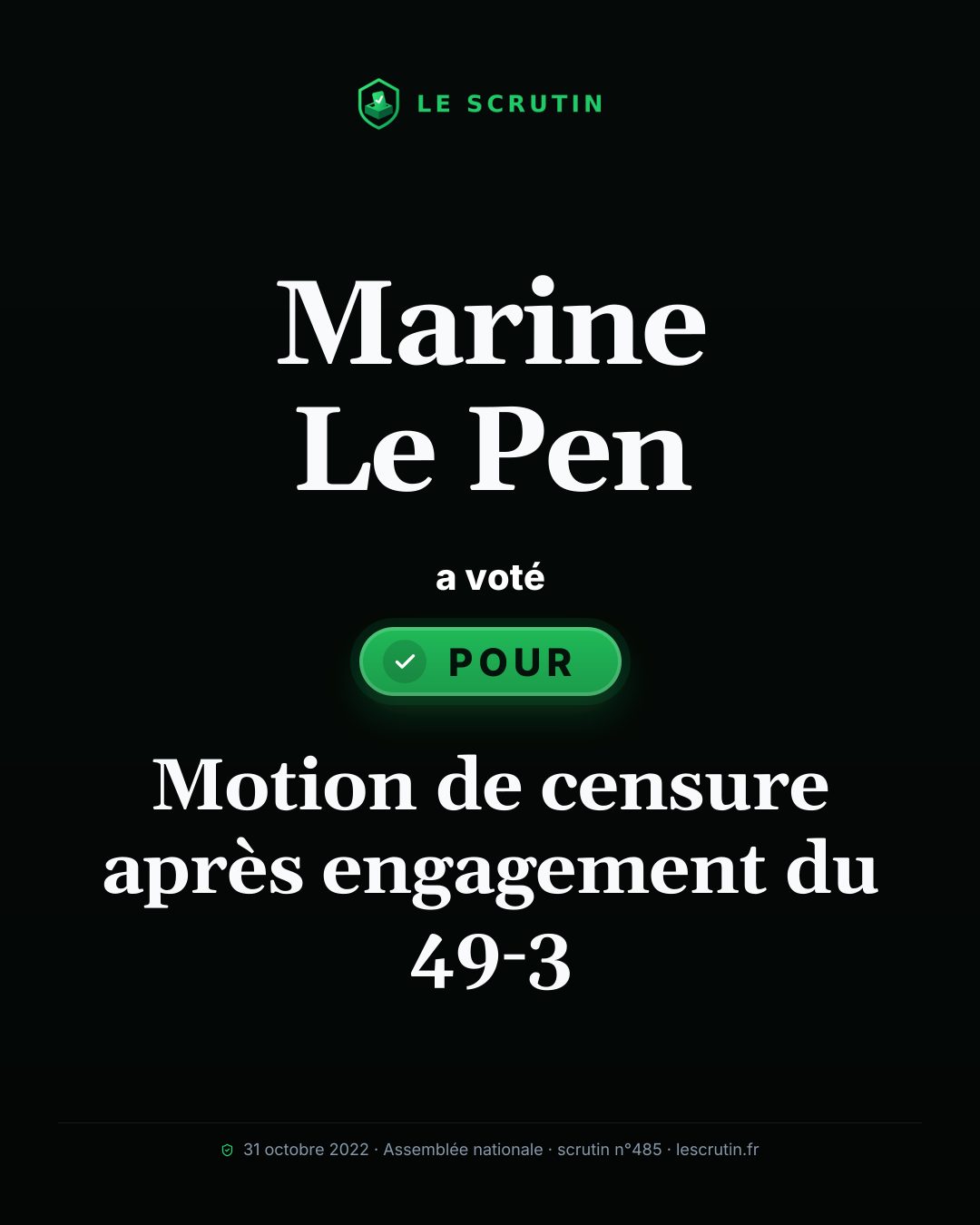 Visuel : Motion de censure après engagement du 49-3