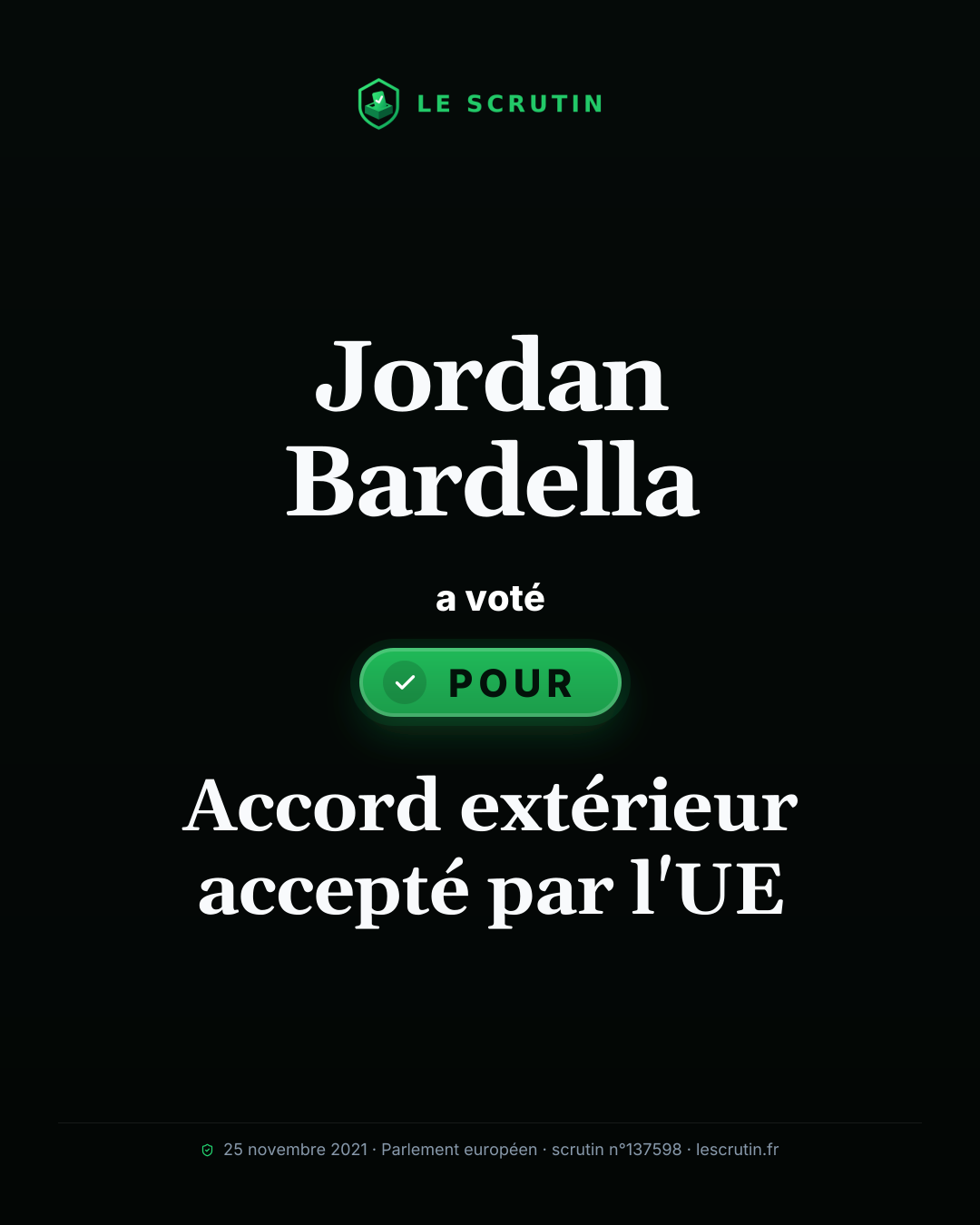 Visuel : Accord extérieur accepté par l'UE