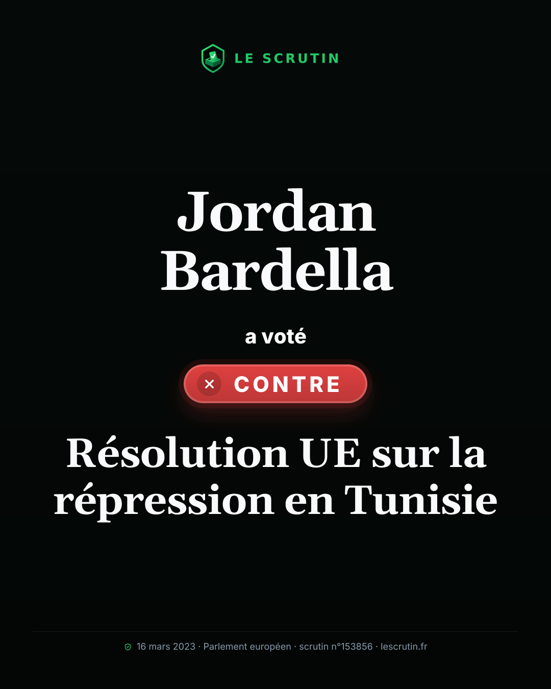 Visuel : Résolution UE sur la répression en Tunisie