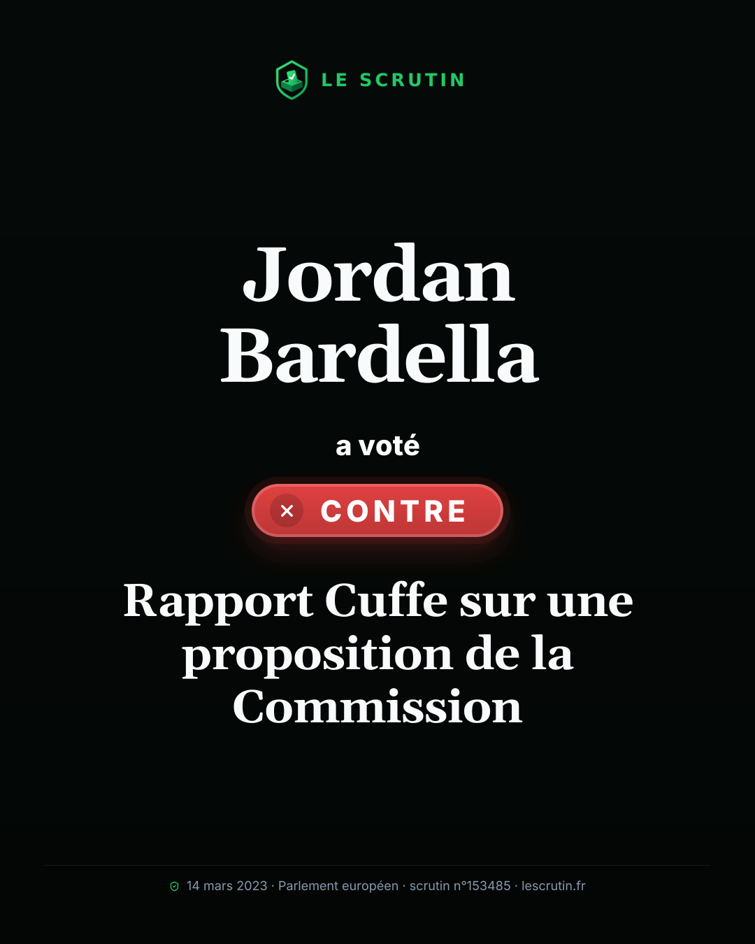 Visuel : Rapport Cuffe sur une proposition de la Commission