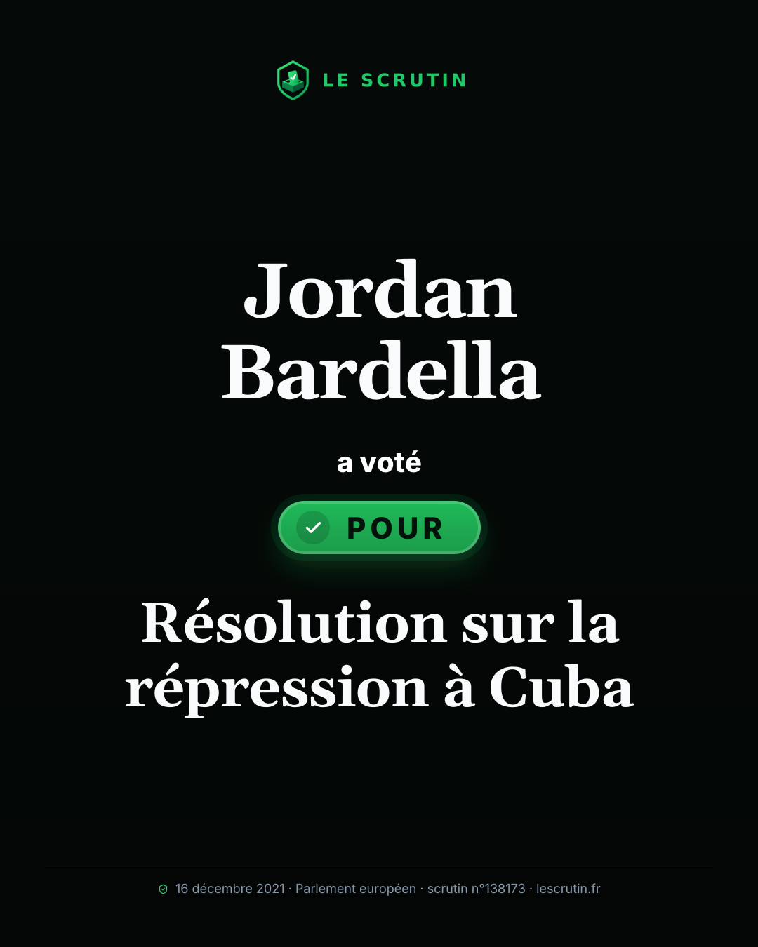 Visuel : Résolution sur la répression à Cuba