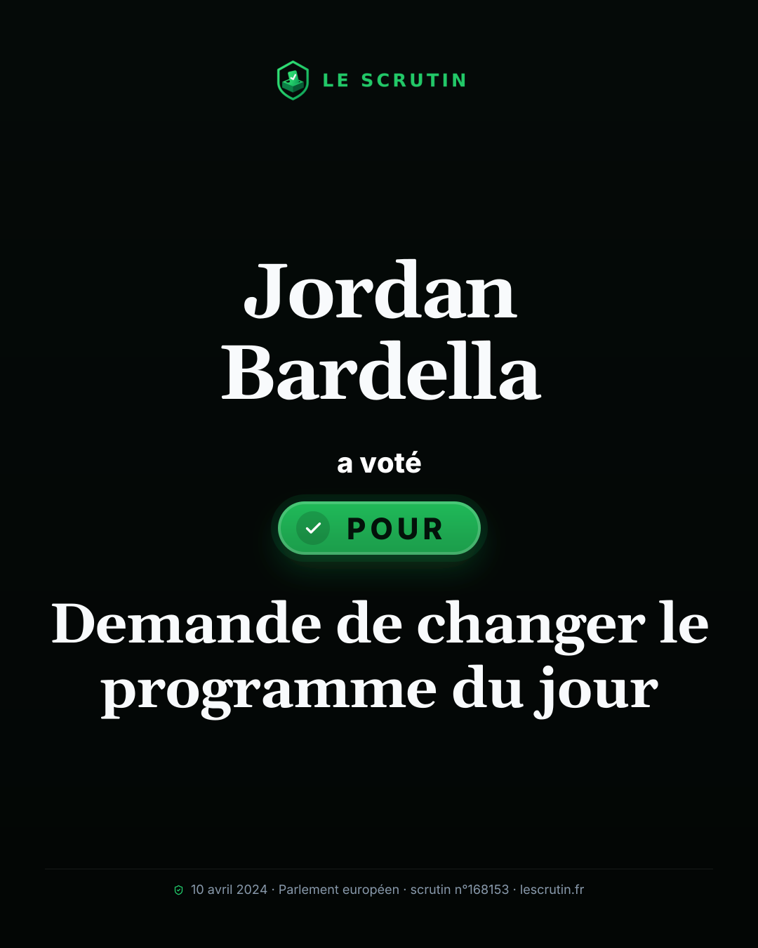 Visuel : Demande de changer le programme du jour