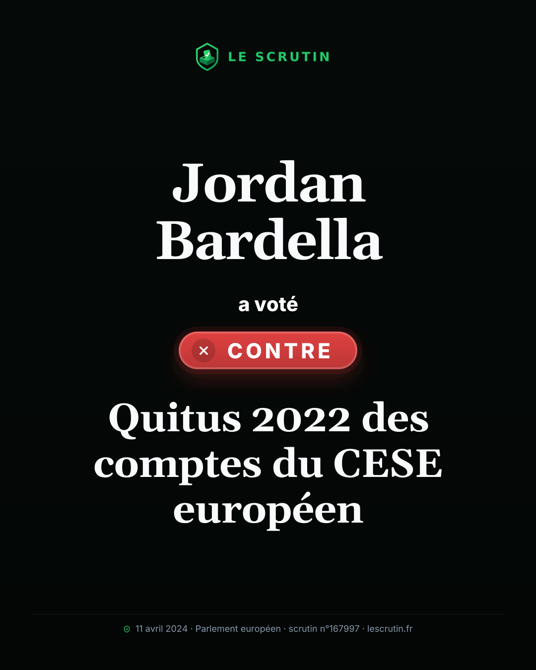 Visuel : Quitus 2022 des comptes du CESE européen