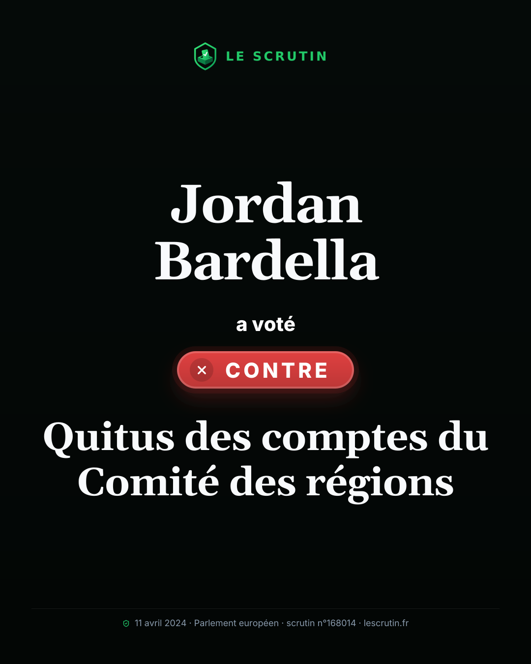 Visuel : Quitus des comptes du Comité des régions