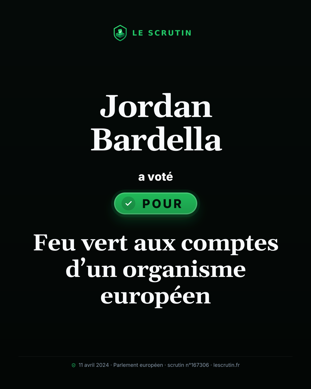 Visuel : Feu vert aux comptes d’un organisme européen