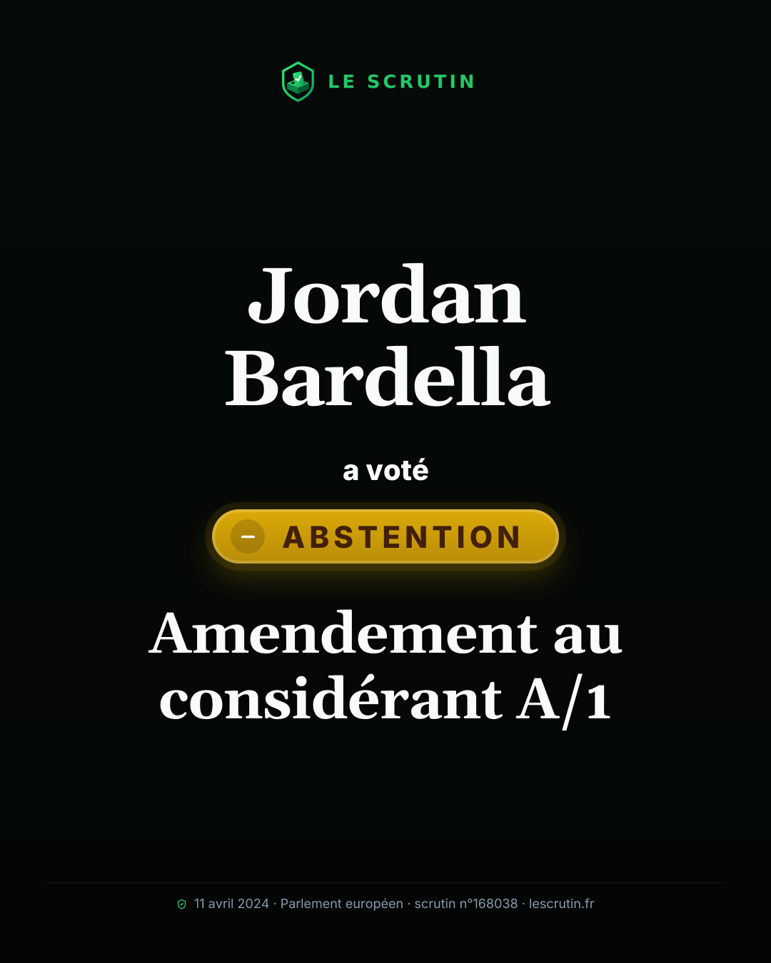 Visuel : Amendement au considérant A/1