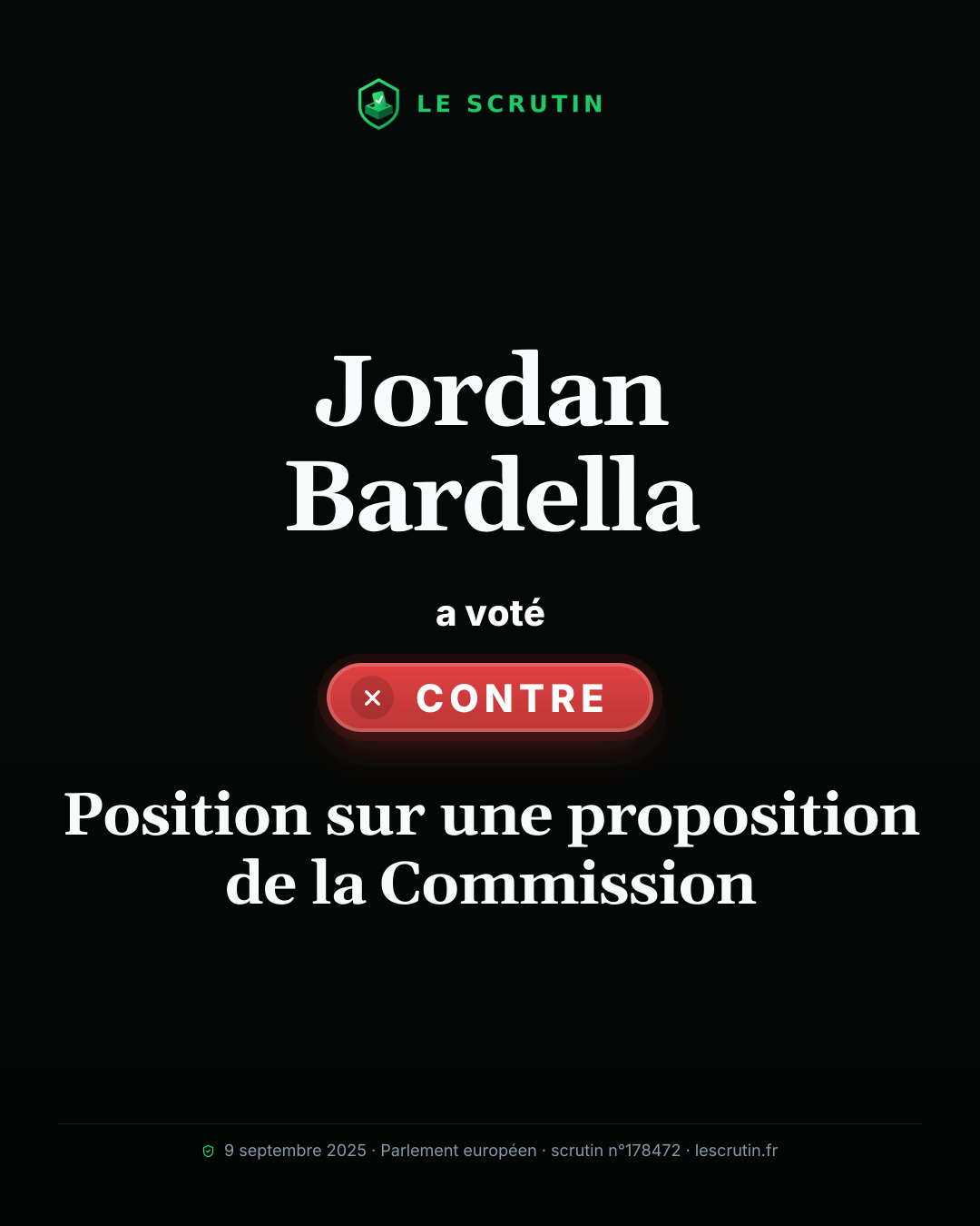 Visuel : Position sur une proposition de la Commission