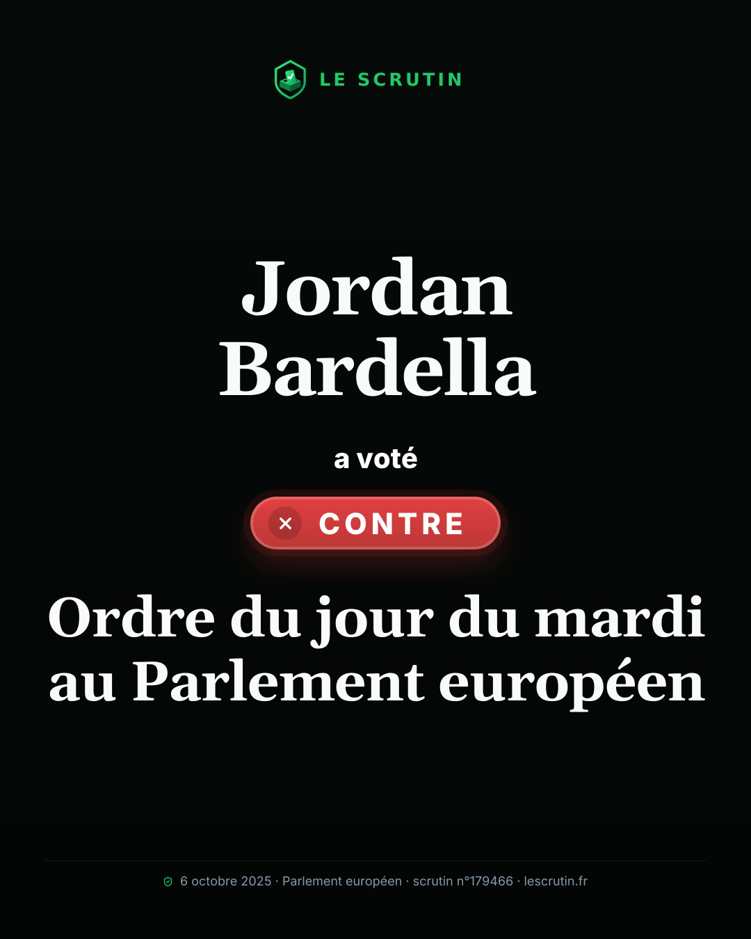 Visuel : Ordre du jour du mardi au Parlement européen