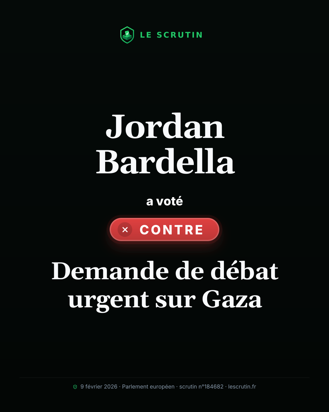 Visuel : Demande de débat urgent sur Gaza