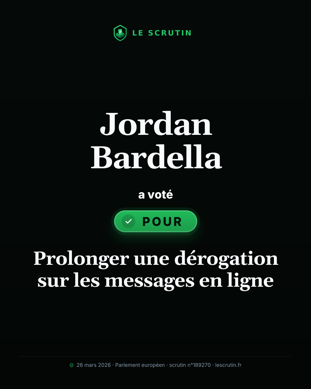 Visuel : Prolonger une dérogation sur les messages en ligne