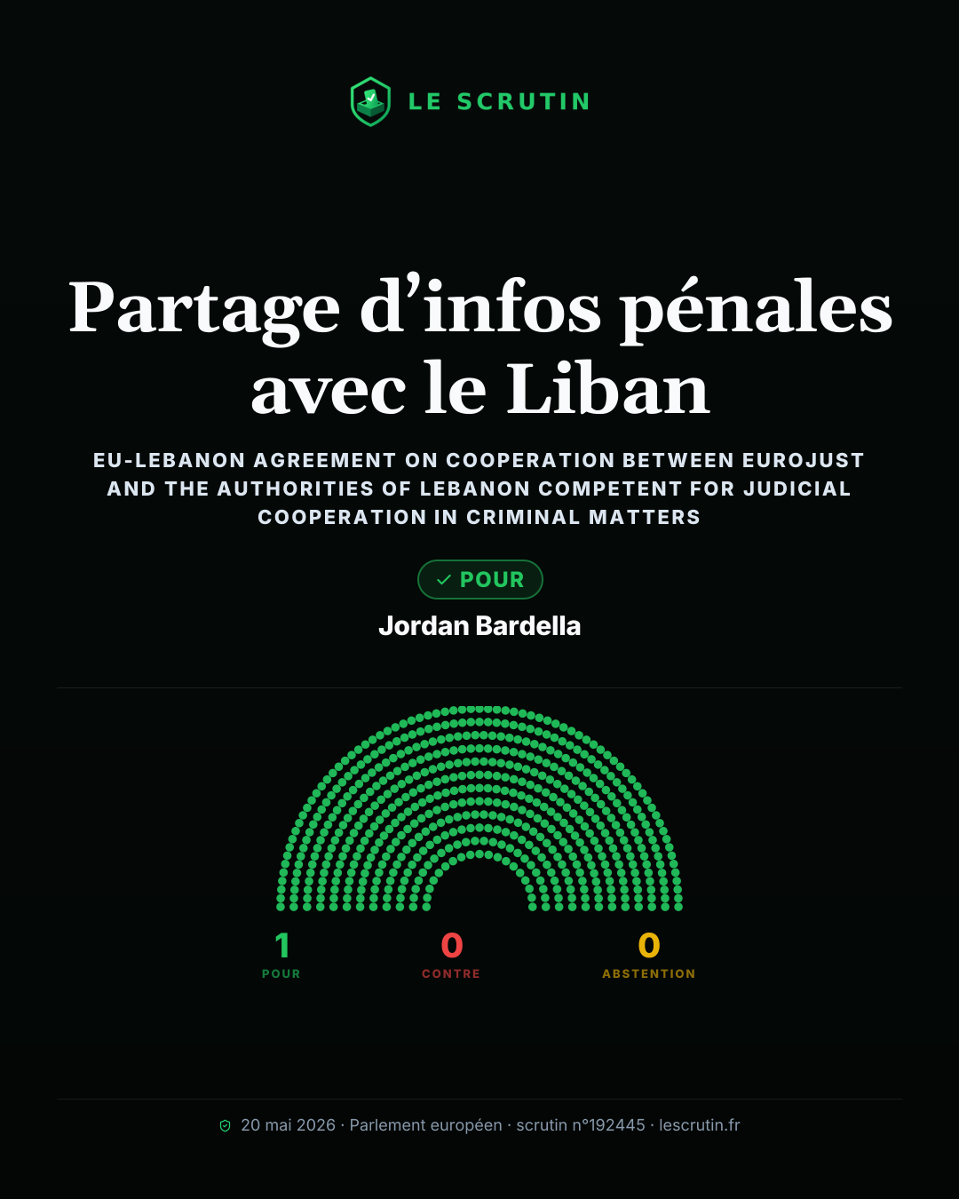 Visuel : Partage d’infos pénales avec le Liban